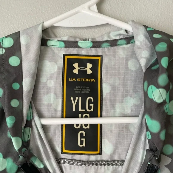 Under Armour Youth Girls' UA Storm Rain Jacket Polka Dots L - Picture 3 of 3